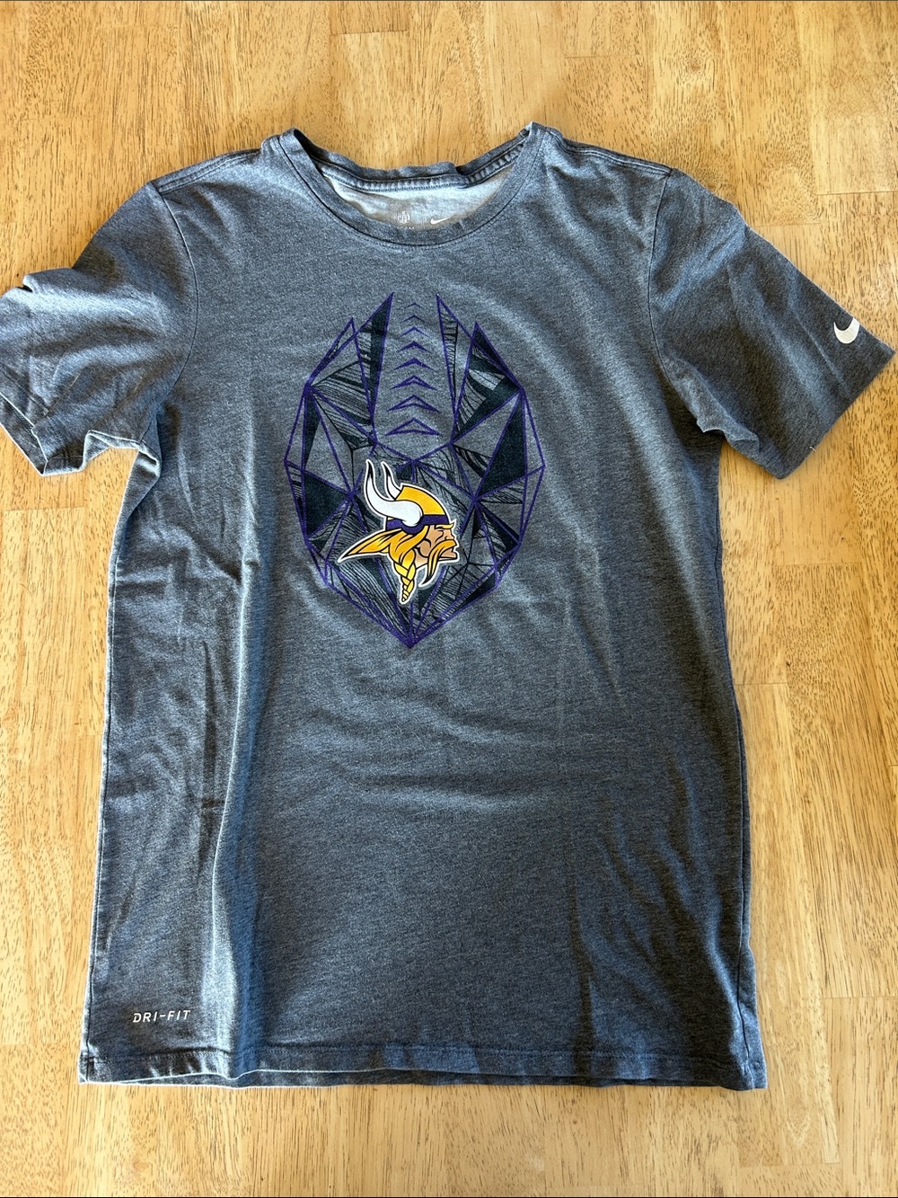Nike Gray and Purple Minnesota Vikings Graphic Dri-FIT Tee